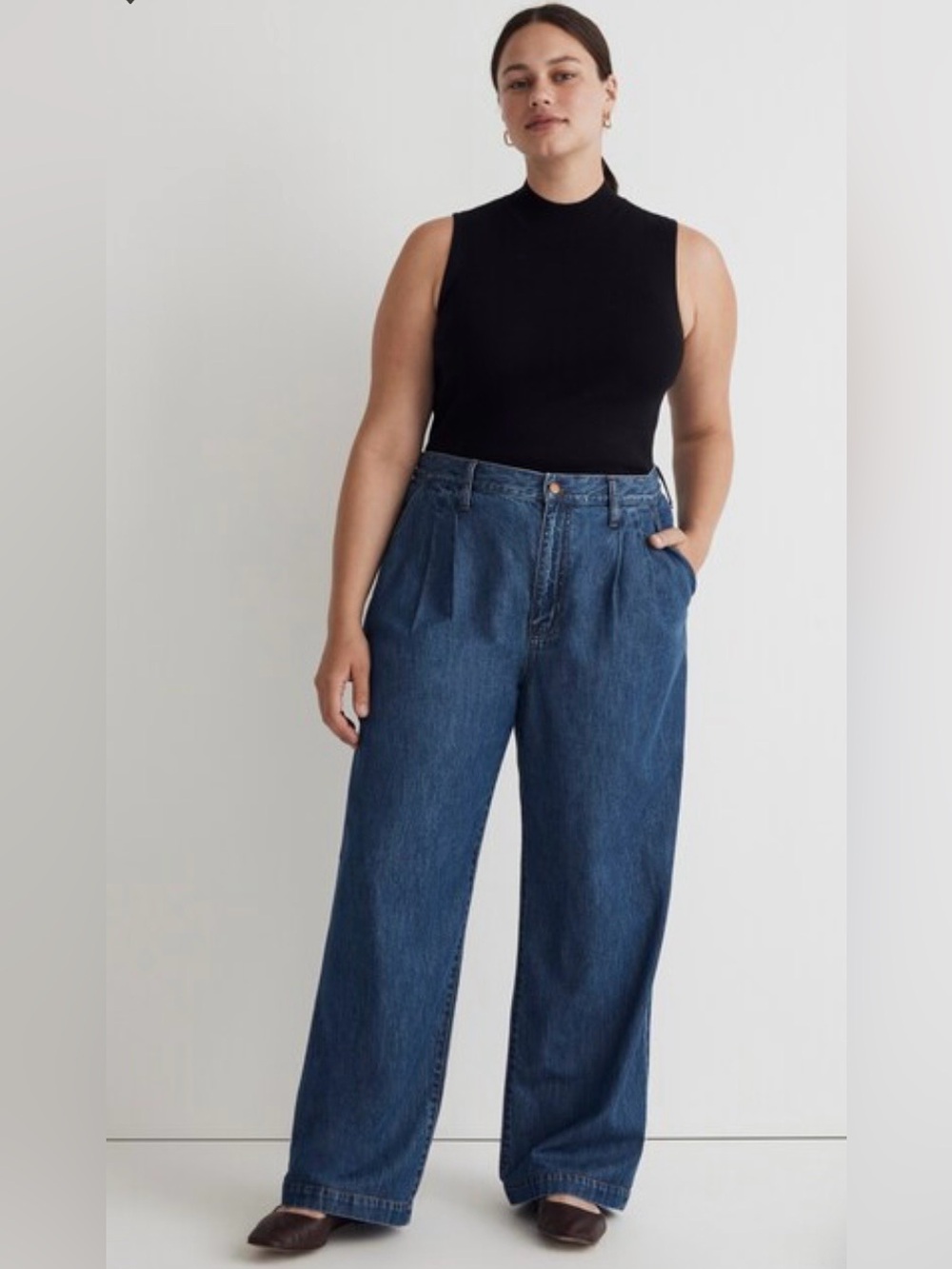 Madewell The Harlow Wide-Leg Jean in Fairson Wash rigid NL203 size 31
